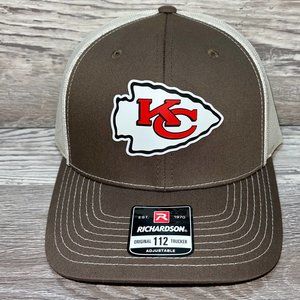 Kansas City Chiefs 3D Patch Snapback Trucker Hat- Chocolate Chip/ Birch
